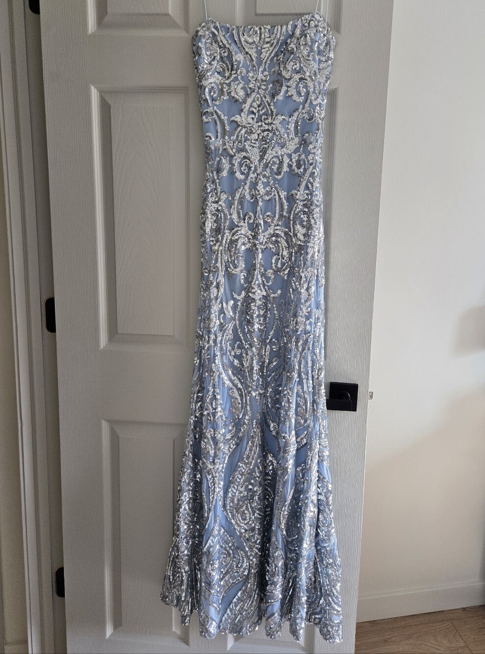 B Darlin -  Light Blue Sequin Embellished Dress